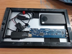 Bevel done powebank double side taped in